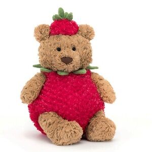 NWT Jellycat BARTHOLOMEW BEAR STRAWBERRY!